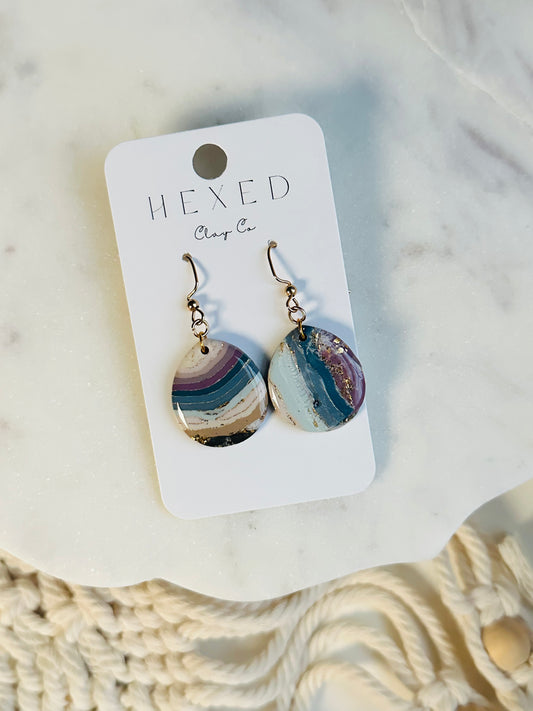 Coastal Blue Agate - Circle Teardrop