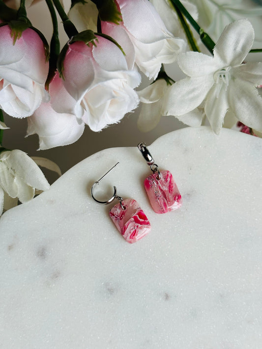 Valentines Pink Marble - Small Organic Rectangle