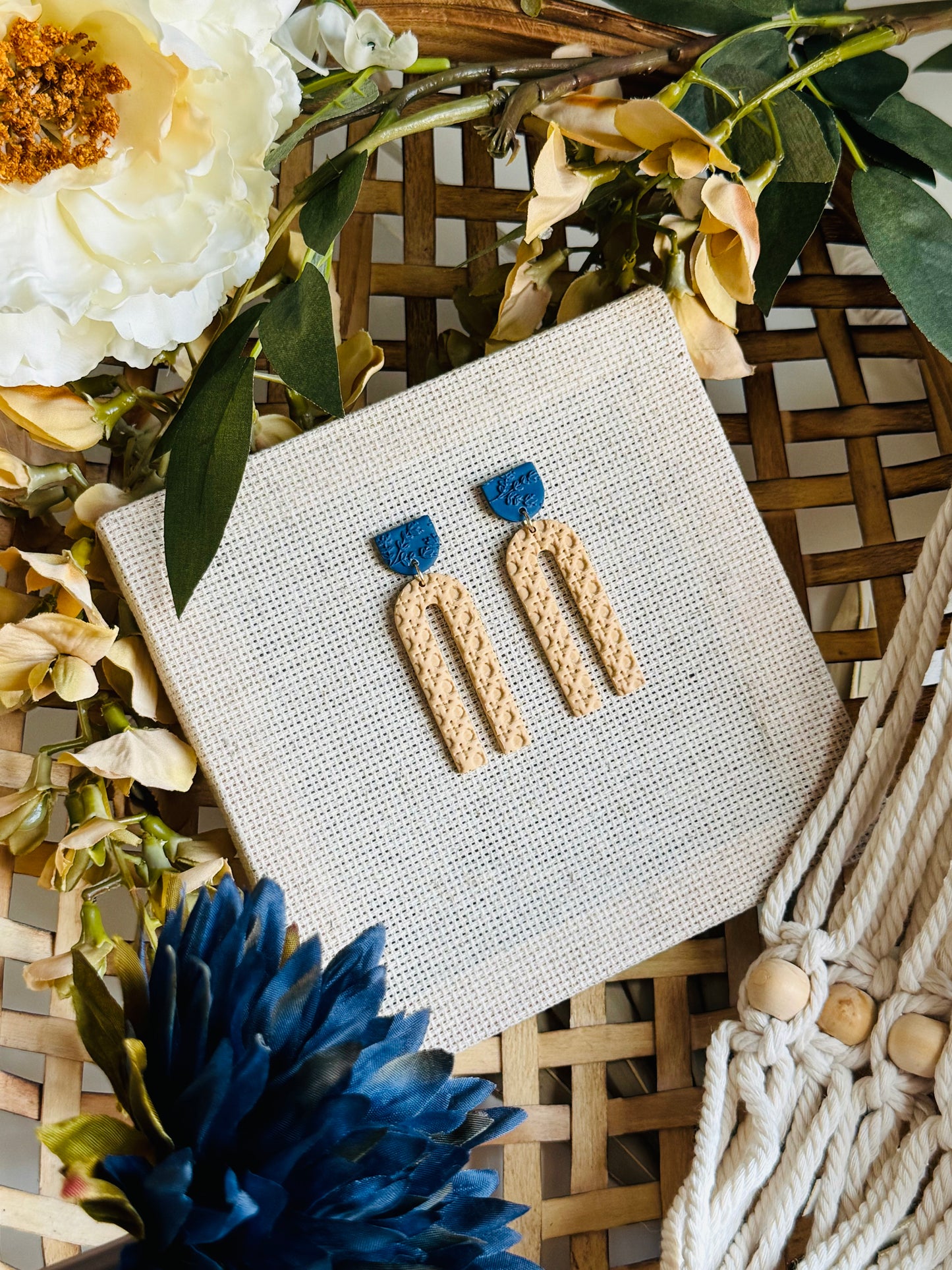 Maine Blueberry - Rattan Arch Earring