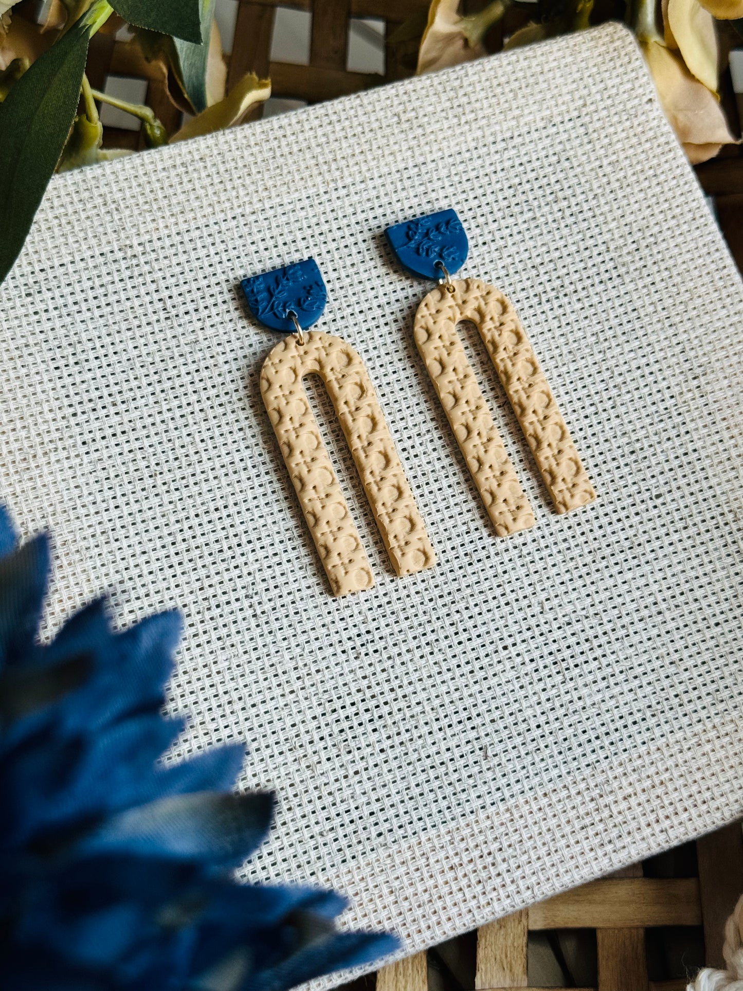 Maine Blueberry - Rattan Arch Earring